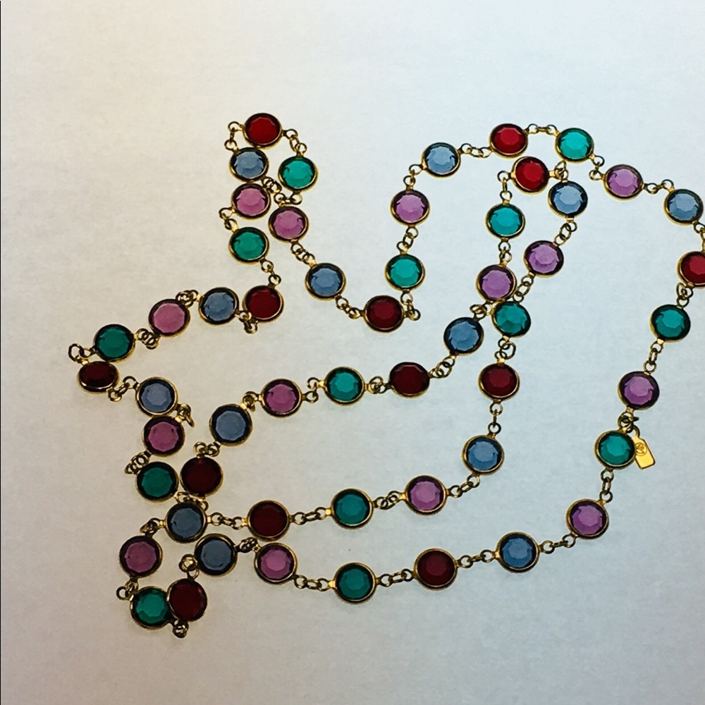 Swarovski bezel set crystal necklace 35”